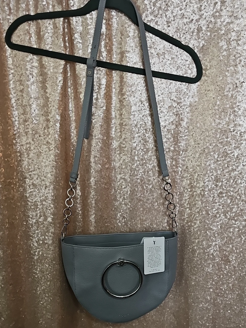 Ted Baker London Gray Semi-Circle Crossbody with Ring Accent